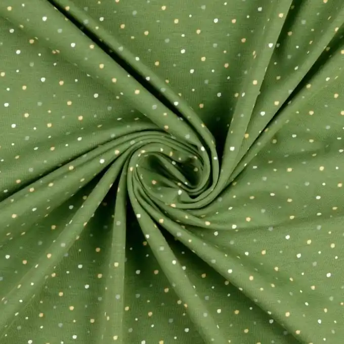 Finale Aktion Baumwolljersey mit buntem Polka-Dot-Druck