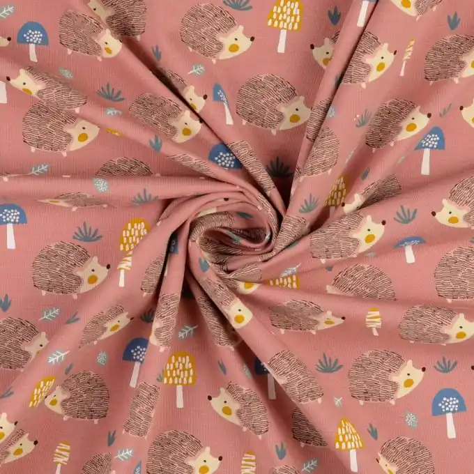 Baumwolljersey Hérisson 148cm Rosa Forest-Serie Angebot