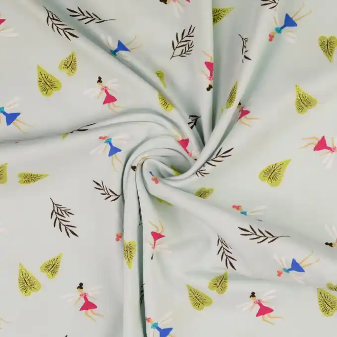 Preisreduziert Jersey Baumwolle Fee Glitzer Seegrün