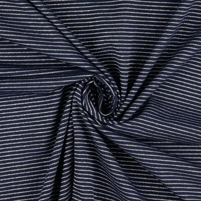 Jersey Baumwolle marineblau Lurex silbern marineblau Top-Preis