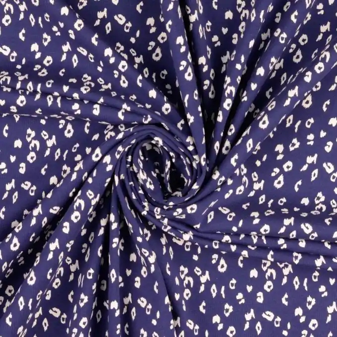 Baumwolljersey Leopard dunkelblau Gleich Bestellen