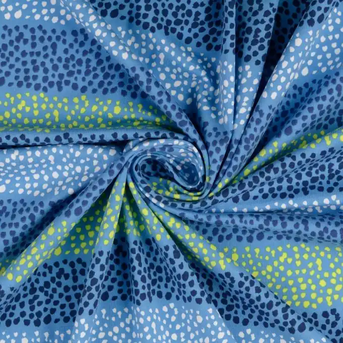 Jersey Baumwolle Fleckenmotive bunt blau Premium