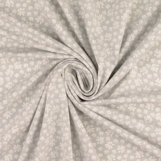 Baumwolljersey Gänseblümchen hellgrau Versand Am Gleichen Tag