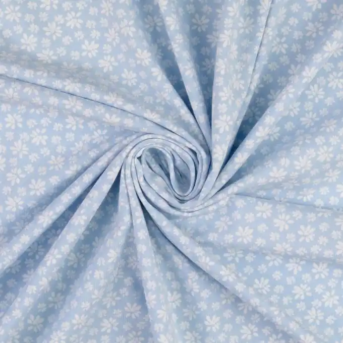 Jersey Baumwolle Gänseblümchen himmelblau Versand Am Gleichen Tag