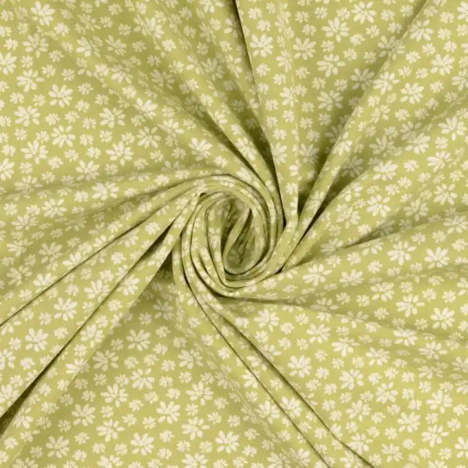 Jersey Baumwolle Gänseblümchen weiß grün Top-Preis