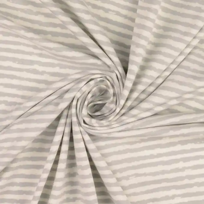Hochwertig Baumwolljersey Streifen hellgrau