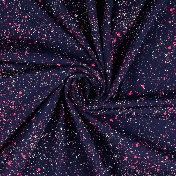 Baumwolljersey Farbflecken rosa marineblau Direkt Vom Hersteller