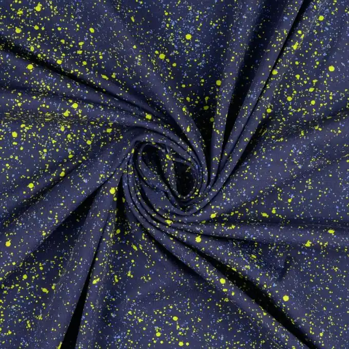 Top-Seller Baumwolljersey mit grün-blauem Farbfleck