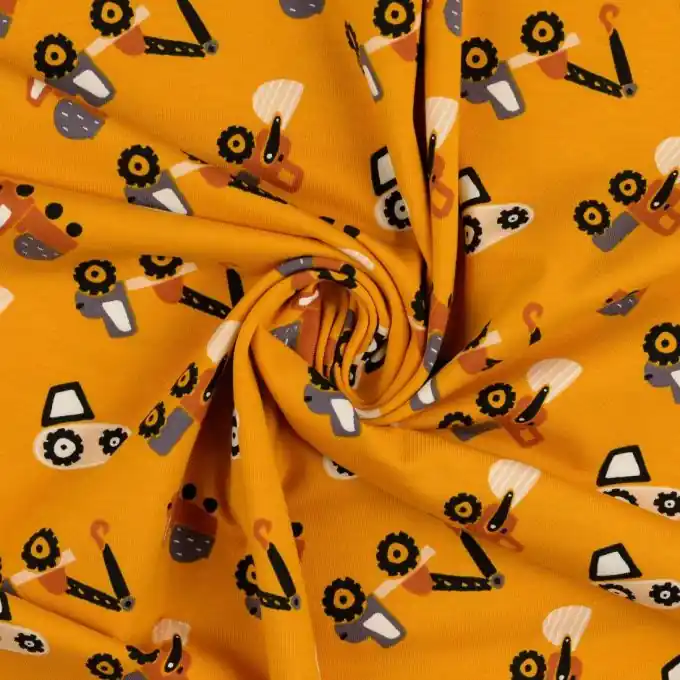 Baumwolljersey Traktor Ocker Knallerangebot