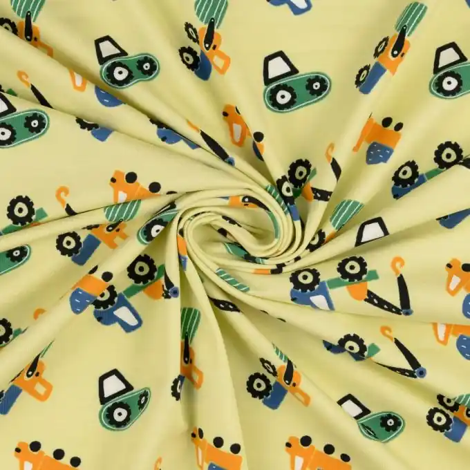 Trendiger Baumwolljersey mit Traktor-Print für Kinder Direktkauf