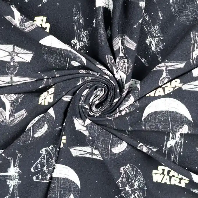 Neu Im Sortiment Jersey Baumwolle Star Wars Schwarz