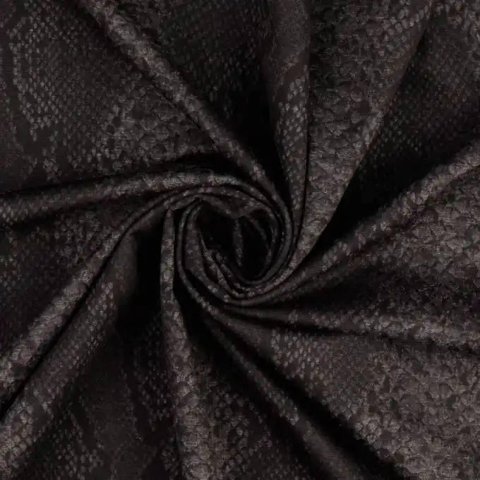 Jersey Milano Polyviscose Schwarz Schlangenprint 151cm Preisreduziert