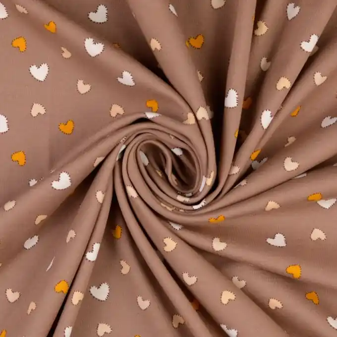 Baumwollstrick gelb-braun Herz Limited Edition