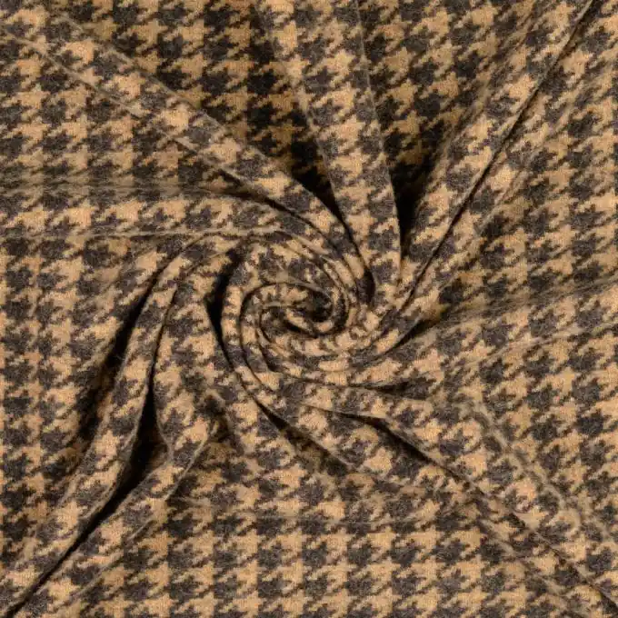 Begrenztes Angebot Jacquard Hahnentritt Kamell