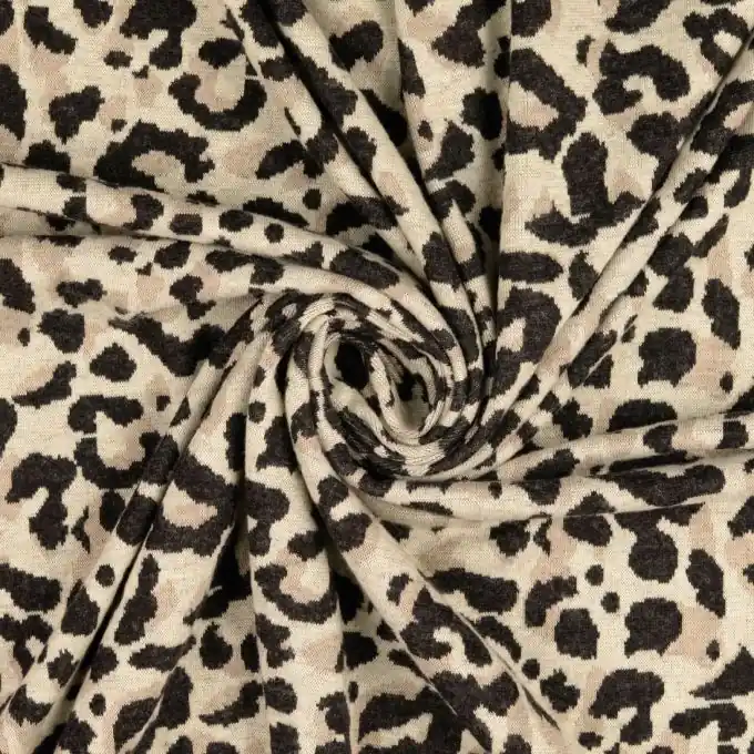 Jacquard Leopard sand schwarz Top-Preis