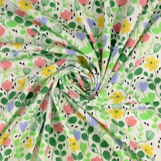 OEKO-TEX zertifizierter Baumwoll-Jersey mit Blumendruck Garantierte Lieferung