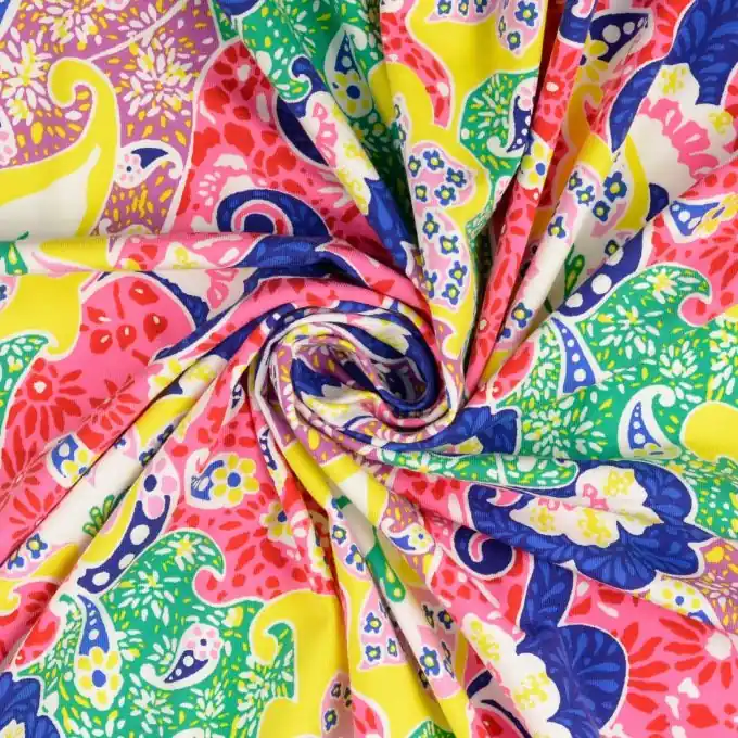 Baumwolljersey Paisley bunt Expressversand