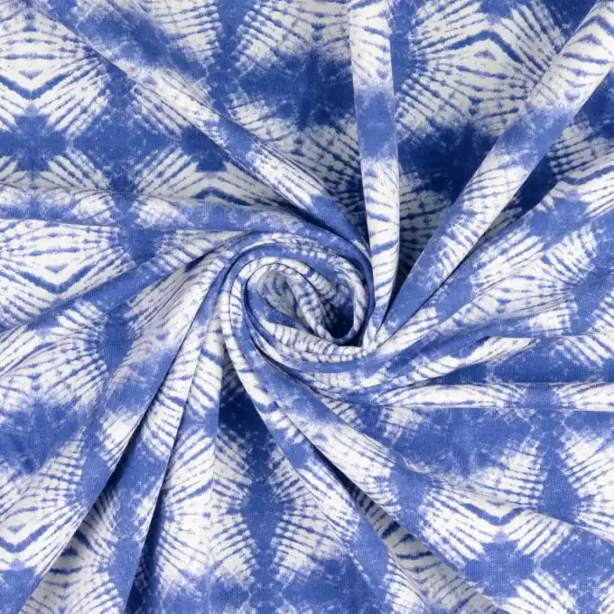 Versand Am Gleichen Tag Jersey Baumwolle tie and dye Sonnen dunkelblau