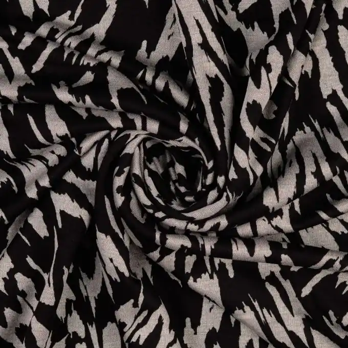 Jersey Polyester Pinselstriche grau schwarz Sichere Zahlung