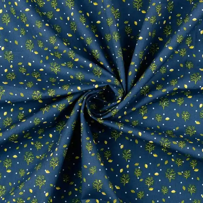 Baumwoll-Popeline-Stoff mit zarten Naturdrucken Heißes Angebot