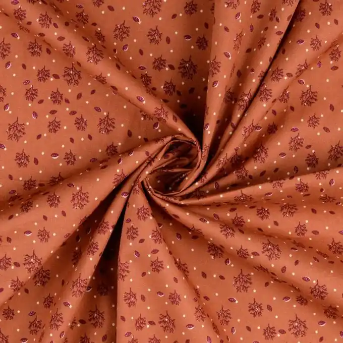 Top-Angebot Popeline Baumwolle Herbstbaum terrakotta