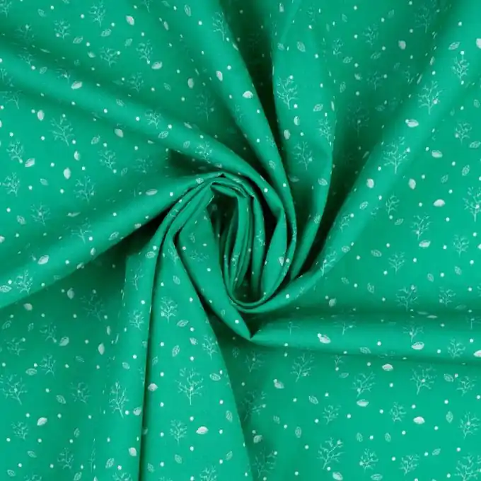 Preisknaller Popeline Baumwolle Herbstbaum grün