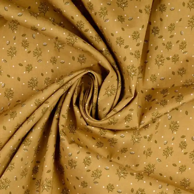 Popeline Baumwolle Herbstbaum braun Preis Gesenkt