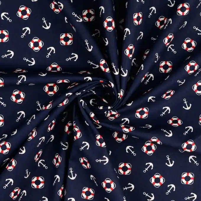 OEKO-TEX Baumwoll-Popeline mit Meereswelt-Print Günstig