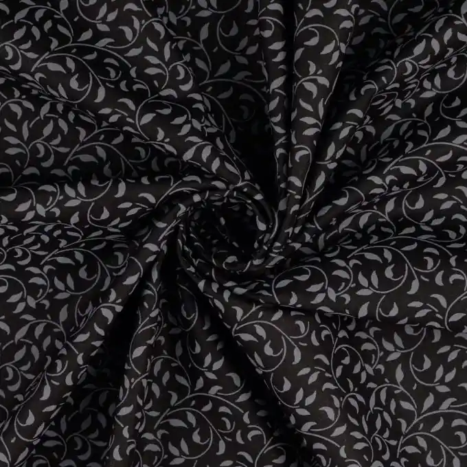 Preisknaller Popeline Baumwolle Arabesken Schwarz