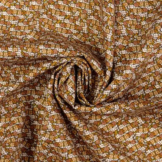 Popeline Baumwolle Blumen braun Nur Für Kurze Zeit