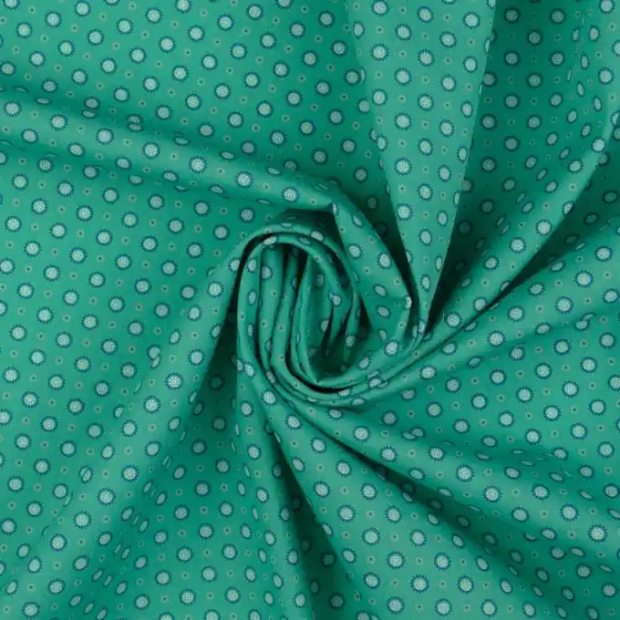 Preiswert Baumwoll-Popeline mit geometrischen Blumenprints – Perfekt für Kleidung!