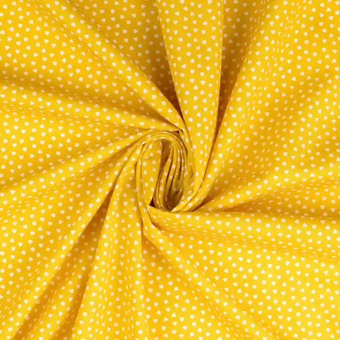 Baumwoll-Popeline mit Herzen: OEKO-TEX-zertifiziert, ockerfarben Top-Angebot