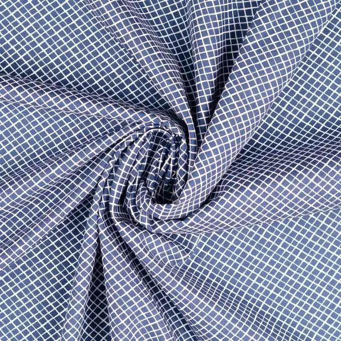 OEKO-TEX zertifizierter Baumwoll-Popeline mit feinem Karomuster Preisknaller