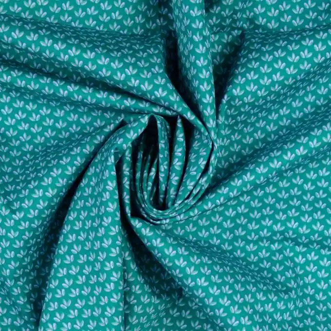 Baumwoll-Popeline mit farbenfrohem Blattmuster – Perfekt für Kleidung! Heißes Angebot
