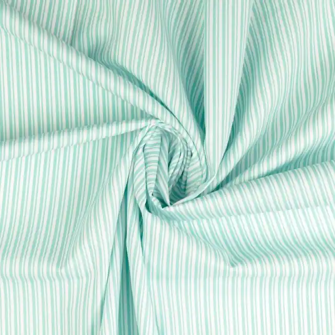 OEKO-TEX Baumwoll-Popeline mit Türkisblauen Streifen Versand Am Gleichen Tag
