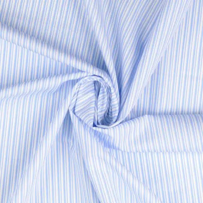 Sichere Zahlung Baumwoll-Popeline mit breiten Streifen – Blau – OEKO-TEX