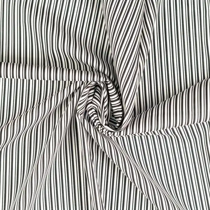 Bestseller OEKO-TEX Baumwoll-Popeline in schwarz mit breiten Streifen