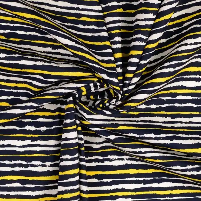 Handgefertigt Bunte Baumwoll-Popeline mit Streifenmuster – OEKO-TEX zertifiziert