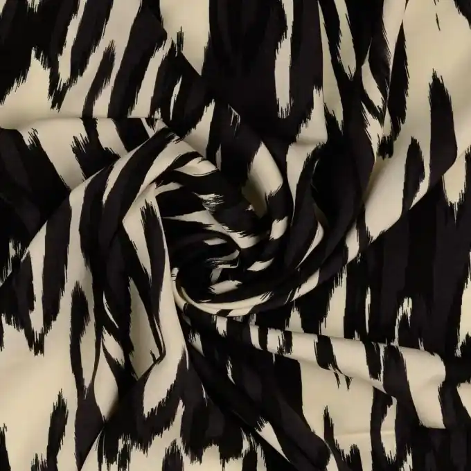 Viskose-Popeline Anthrazit Zebra-Print 144cm Breite Top-Qualität