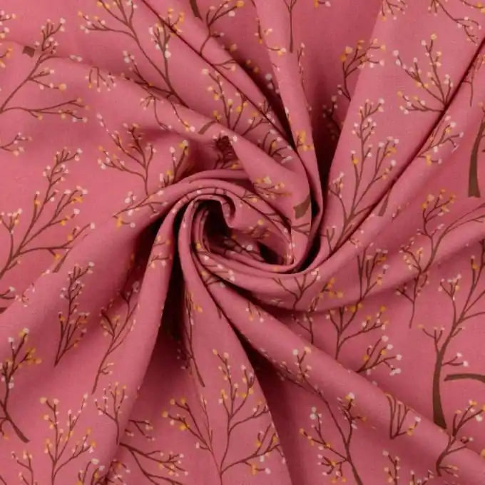 Popeline Viskose Ast rosa Kostenloser Rückversand