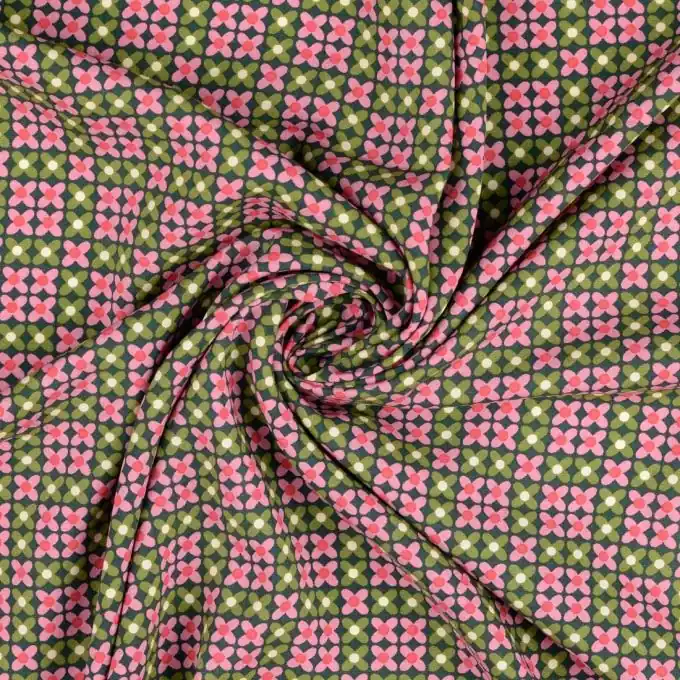 Viskose-Popeline mit Mini-Blumenmuster für trendige Kleidung Begrenztes Angebot