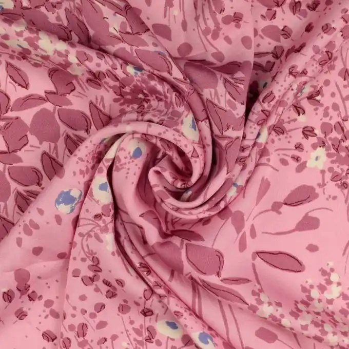 Günstig Satinstoff abtrakte Motive rosa