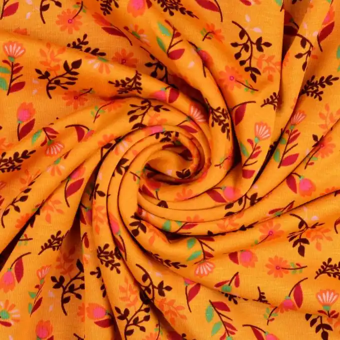 Kostenfreie Lieferung Alpenfleece Blumen Ocker