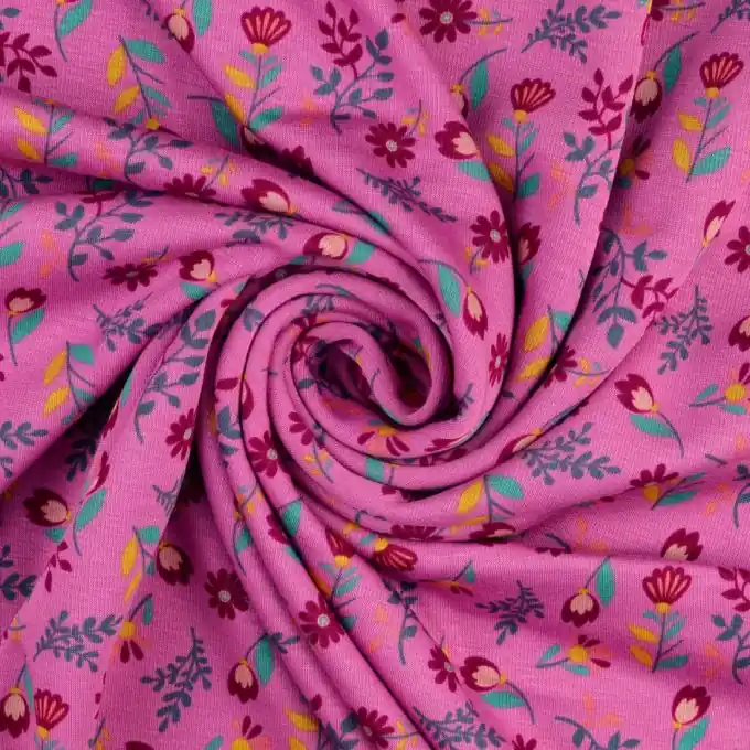 Im Trend Alpenfleece Blumen Rosa