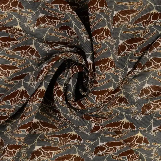 Chiffon shrink Blumen braun Meistverkauft