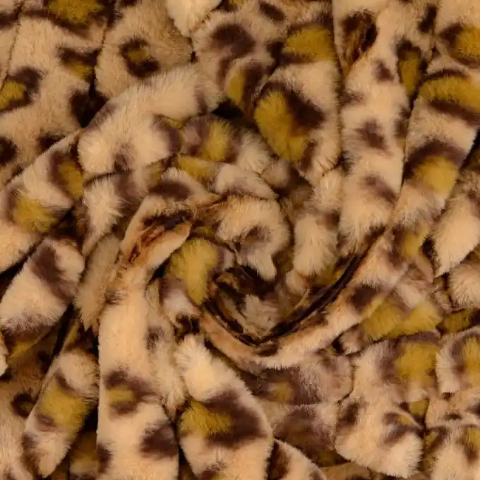 Kunstpelz Langhaar Stepp-Effekt camel Markenware