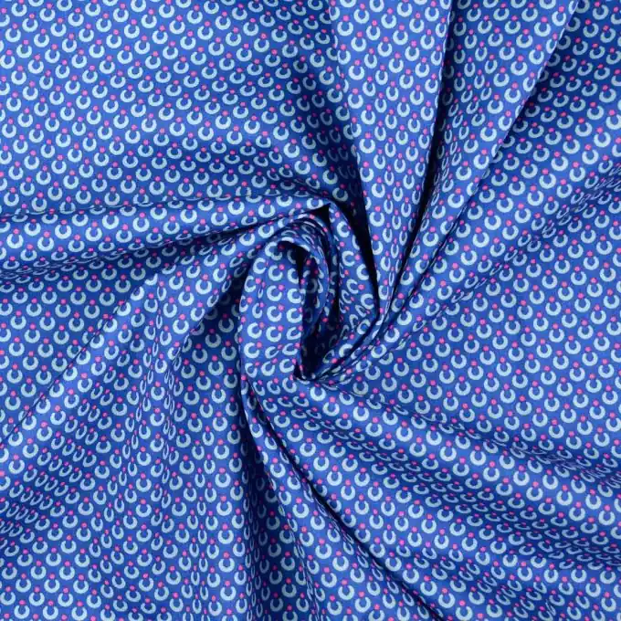 Popeline Baumwolle Kreise hellblau dunkelblau Handgefertigt