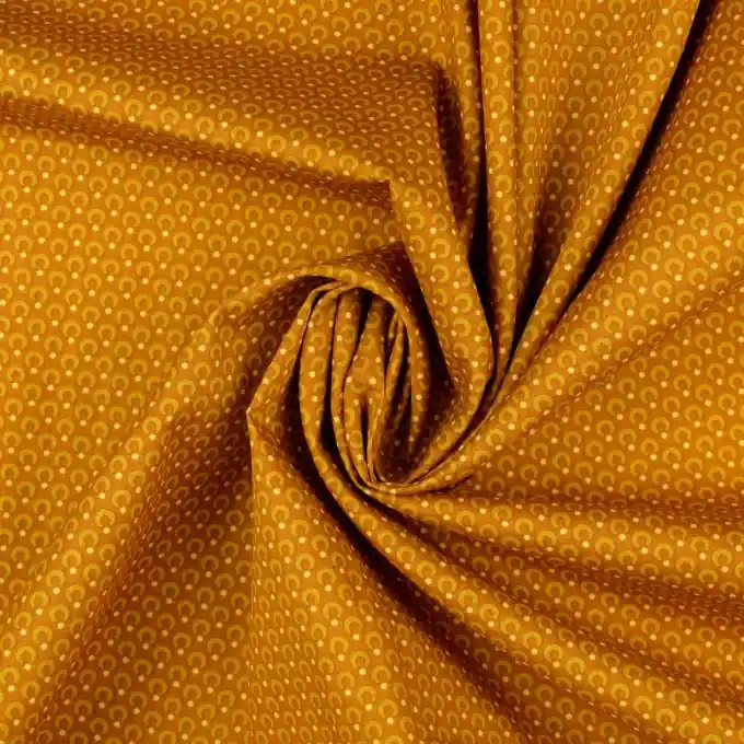 Baumwoll-Popeline mit zartem Halbkreis-Druck: Perfekt für Kleidung Solange Der Vorrat Reicht