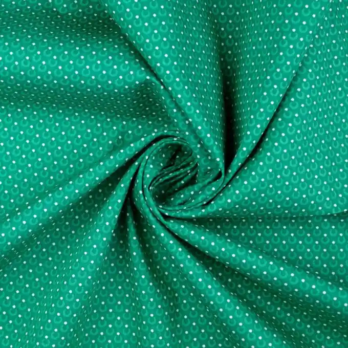 Gleich Bestellen Baumwoll-Popeline mit zartem Halbkreis-Druck in Grün – Ideal für Kleid, Hemd, Rock und mehr!