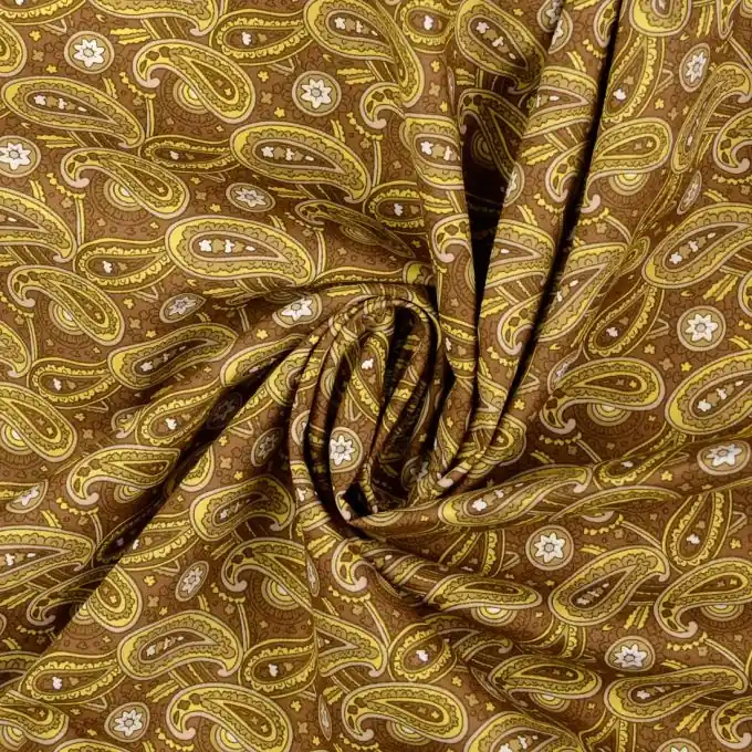 Kostenloser Rückversand Popeline Baumwolle Paisley braun